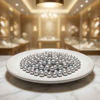 Perles de coquillages de mer du Sud blanches entièrement percées, haute brillance, 6-12 mm, en vrac, rondes, pour la fabrication de bracelets et de colliers DIY