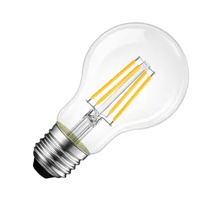 2021新品led灯丝灯A60/A19灯泡透明玻璃盖8w暖光恒流无闪烁