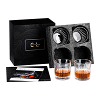 Verres à whisky à l'ancienne avec boîte de luxe-10 oz Rocks Barware pour boissons à base de scotch-Lot de 4-Cadeau pour homme