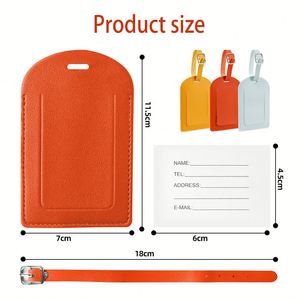 Fashion PU Luggage Tags for Trip Faux Leather Suitcase Tags for Travel Business Gifts Bag Tags for Wedding Gift Can Custom Logo - Product Image 3