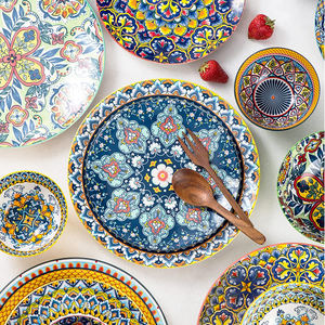 6個セットボヘミアンセラミック石器ディナープレートカラフル充電器磁器食器食品 & 家庭用 - Product Image 3