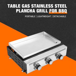 Gril à gaz portable à 3 brûleurs <span class=keywords><strong>BARBECUE</strong></span> Plaque à gaz <span class=keywords><strong>Plancha</strong></span> en acier inoxydable Gril sans fumée - Product Image 4