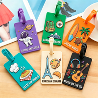 Étiquettes d'identification de valise 3D personnalisées en relief, étiquettes de bagages durables et imperméables en PVC, patchs de dessin animé pour sacs à dos et sacs