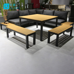 Uland – ensemble de canapés de jardin, Patio, meubles d'extérieur, cadre en aluminium, meubles en bois avec Table, canapé de salle à manger - Product Image 5