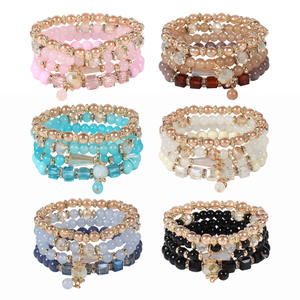 Tassel <b>Beaded</b> <b>Bracelets</b> For Women Crystal Rhinestone Imitation Pearl Gold Plated Party Jewelry Trendy Multi Layered Stackable - Product Image 1