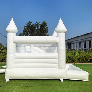 <span class=keywords><strong>Castillo</strong></span> Inflable Blanco de PVC para Bodas, Alquiler Comercial, con Tobogán, Fácil de Instalar, para Alquiler - Product Image 2