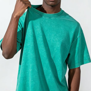 T-shirt pour <span class=keywords><strong>homme</strong></span> avec logo OEM personnalisé, <span class=keywords><strong>taille</strong></span> et couleur au choix, style streetwear, délavé à l'acide, manches courtes, confortable, prix d'usine en gros, vintage - Product Image 1