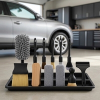 Kit de 11 brosses de nettoyage intérieur de voiture, ensemble d'outils de detailing pour tableau de bord, aérateurs, sièges et raclette pour SUV et camion