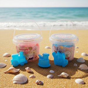 Juego de juguetes de playa con moldes de plástico, cubo con conchas de tren para niños de 2 a 4 años, juegos al aire libre, unisex - Product Image 2