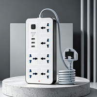 Enchufe de Extensión de Alta Calidad de 6 Vías, 3 USB, 1 Tipo C, 3 Metros, Cobre Puro, con Certificación CE ROHS