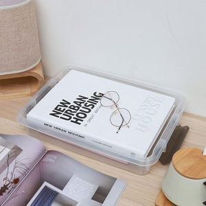 Plastic Storage Bins with Latching Lids Stackable Storage <b>Box</b> for Organizing A4 Paper Portable Project Case Clear <b>File</b> <b>Box</b> - Product Image 5