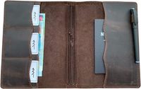 Funda Protectora Personalizada de Cuero de Grano Superior para Cuaderno/Agenda, Venta al por Mayor, Cubierta Personalizada para Diario de Viajero para Negocios
