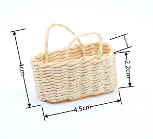 Casa de muñecas ecológica de alta calidad, cesta tejida en miniatura, cesta de transporte para niños, Mini juguete, decoración de paisaje de vida - Product Image 6