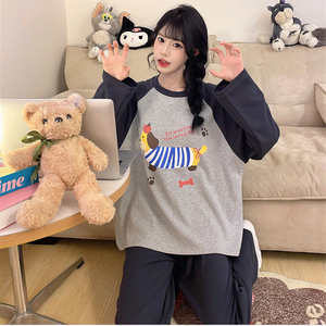 Conjuntos de Pijamas B82264 Primavera Otoño e Invierno <span class=keywords><strong>con</strong></span> Relleno en el Pecho, Conjunto de Manga Larga <span class=keywords><strong>con</strong></span> Dibujos Animados para Mujer - Product Image 6