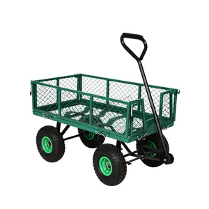 Jineshun-Cart-TC1840AS de malla para jardín, carrito de camión manual de acero con cuatro ruedas y lados desmontables