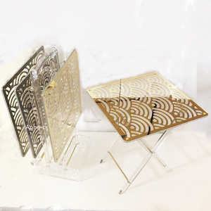 Bộ Bàn Trà Bán Buôn Phong Cách Trung Đông Ả Rập Khay Gấp Acrylic Trong Suốt Có In - Product Image 3
