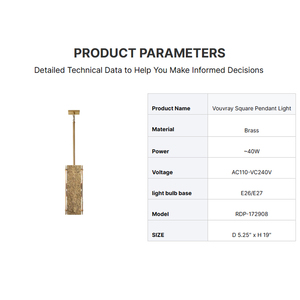 Luminaire suspendu carré moderne en laiton texturé finition or 3000K luminaire suspendu vertical pour îlot de cuisine bar entrée - Product Image 3