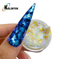 Kolortek – Paillettes multicolores de qualité cosmétique pour ongles, effet réfléchissant et scintillant pour la manucure artistique créative