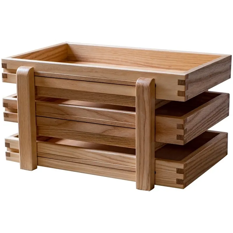 Massief Houten Krant Stand Opbergdoos Lade Bureau A4 Papier Vijlbladhouder Desktop Rommel Plank