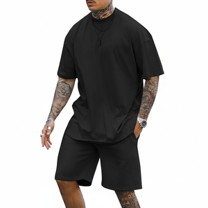 2025 Summer Unisex Customized Printed Logo Short Sleeve T Shirt Shorts <b>Set</b> Men's Casual 2-Piece Tracksuit Sweatsuit 100% - Product Image 1