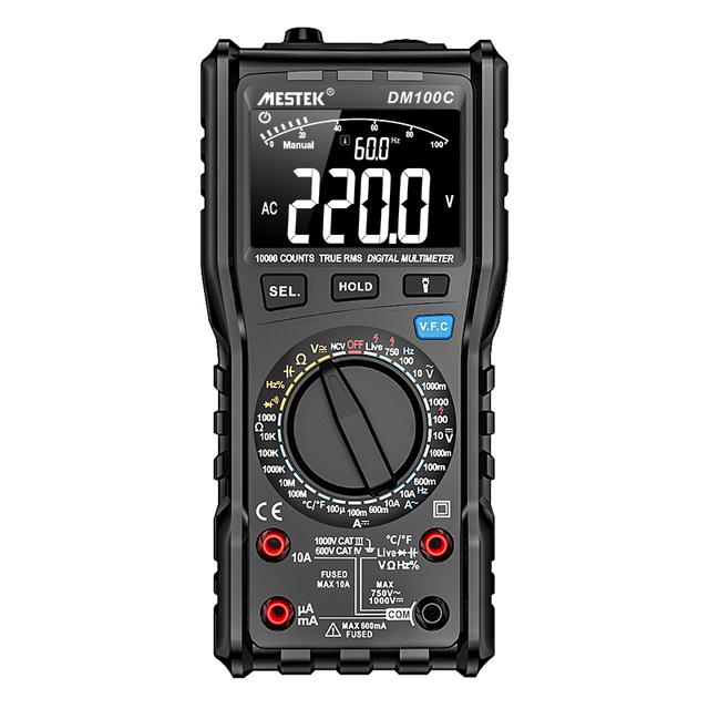 Digital Multimeter True-RMS 9999 Counts 3-Line Display Tester Voltmeter Capacitor Temp Meter Ammeter Digital Multimeter