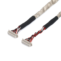 Câble d'affichage blindé LVDS 20 broches 2x10 femelle, paire torsadée tressée argentée EMI en PVC pour écran LCD industriel, panneau médical, OEM