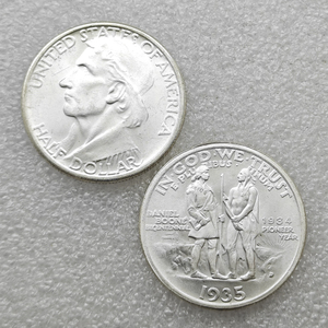 Pièces de monnaie commémoratives UNC 1934-1938 des États-Unis, demi-dollar du bicentenaire de Boone, cadeaux, décoration de la maison - Product Image 1