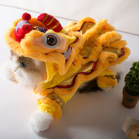 Vêtements pour animaux de compagnie en velours de style chinois, danse du lion, chien et chat, Teddy Corgi, quatre pattes, accessoires du Nouvel An, vente en gros