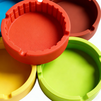 Cendrier en silicone circulaire et carré, résistant aux hautes températures, personnalisable avec logo, neuf couleurs, design créatif et original, pour articles ménagers