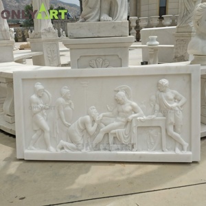 Decorazione di pietra bianca con Design personalizzato di alta qualità con disegno personalizzato scultura in rilievo dell'uomo - Product Image 2