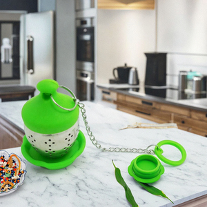 ที่กรองชาซิลิโคนรูปทรงสตรอว์เบอร์รี่ยอดนิยม พร้อมที่จับ - Product Image 4