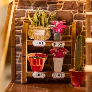 Kit de Bricolage en Bois Hamaileon Serene Flowerhouse, Miniature Artisanale 3D, Ornement en Bois DIY, Scène de Fleuriste, Décoration de Bureau avec Lumière LED, Cadeau - Product Image 3