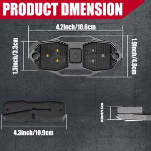 Phổ màu vàng và trắng Bicolor 4 inch rollbar núi LED vận chuyển ánh sáng dome ánh sáng với chuyển đổi cho <span class=keywords><strong>Polaris</strong></span> rzr UTV ATV - Product Image 2