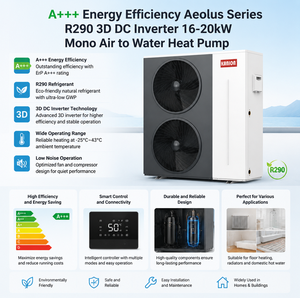 Pompe à chaleur air-eau mono-phasée 3D DC Inverter Série Aeolus R290, 16-20kW, <span class=keywords><strong>sans</strong></span> réservoir, pour hôtels et foyers, haut de gamme, efficacité énergétique A+++, best-seller - Product Image 2