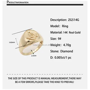 Kunden spezifischer Freimaurer ring aus 14 Karat echtem Gold Klassisches Design Reiner Gold AU585 Freimaurer-Schmuck ring