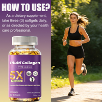 OEM LOGO 1600mg Multi Kolagen Softgel dengan Vitamin C & Biotin untuk Mencerahkan Kulit & Dukungan Antioksidan Wanita