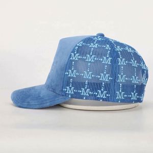 Gorra Deportiva Personalizada al por Mayor para Hombre y Mujer, Gorra Trucker de 5 Paneles con Logotipo Bordado, Gorras con Cierre a Presión de Malla, Gorra Trucker de Terciopelo - Product Image 3