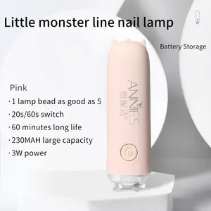 3W Power Storage Private Label Mini Nail Lamp Handheld U V Lamp For Gel Nails 1 Finger Nail Lamp