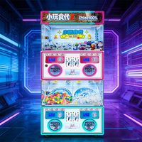 Grande salle d'arcade de jeux vidéo - Machine à distributeurs automatiques de snacks et de poupées à quatre joueurs, à monnayeur - Console de jeu d'arcade à monnayeur