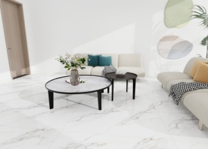 Liquidation ventes 1000*1000mm carreaux de sol en porcelaine émaillée polie isolation thermique immeuble de bureaux carreaux de céramique en marbre Beige - Product Image 5