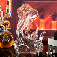 Borosilicate fait à la main 1000ml verre clair créatif Animal bouteille de vin verre roi Cobra zodiaque serpent carafe bouteille