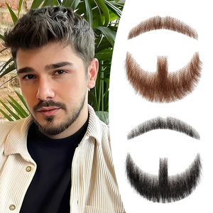 Bán buôn người đàn ông của râu nhân tạo tóc thật râu sản phẩm Prop dán trang điểm giả râu ria mép - Product Image 2