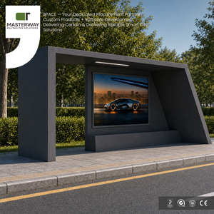 <span class=keywords><strong>Abri</strong></span> d'autobus moderne d'alliage d'aluminium avec les caissons lumineux imperméables de la publicité - Product Image 3