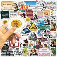 50 autocollants de dessins animés Shakespeare Meme Graffiti pour ordinateur portable, bagages, décoration, autocollants amusants de personnages historiques