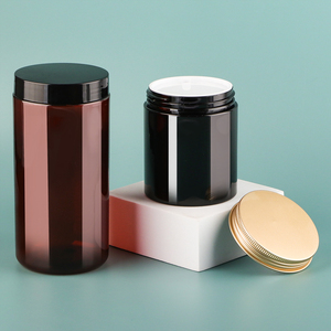 Không Bị Rò Rỉ Kích Thước Lớn Rõ Ràng Màu Đen Trắng 180Ml 200Ml 300Ml Nhựa Pet Các Loại Kem Lọ 500 Ml Nhựa Jar Cho Mỹ Phẩm - Product Image 2