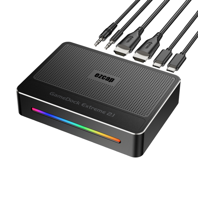 EZCAP364 8K60 HDMI Video Capture Card GameDock Extreme 2.1 Support VRR HDR RGB888 PS5 X Box Camera Live Streaming Box