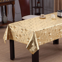 Nappe en PVC métallique gaufré or RNPT avec support tissé, imperméable et anti-taches pour table à manger