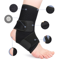 Attelle de cheville réglable avec fermeture auto-agrippante élastique, support de compression pour la cheville, idéale pour le football, le basketball, le cyclisme et la course à pied