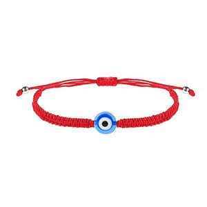 Pulsera de <span class=keywords><strong>la</strong></span> <span class=keywords><strong>amistad</strong></span> para hombre y mujer, cuerda trenzada ajustable, de <span class=keywords><strong>la</strong></span> suerte, hecha a mano, Color Rojo - Product Image 4