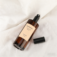 Flacon pulvérisateur de parfum en verre ambré de 200 ml avec brume fine pour l'emballage d'huiles essentielles et d'huiles capillaires, emballage personnalisé en boîte